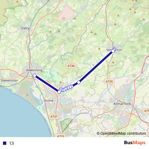 13 bus Line Map