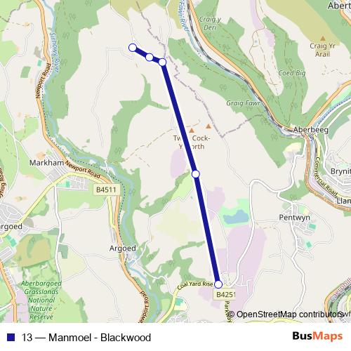 13 bus Line Map