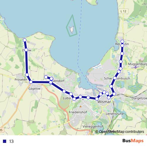 13 bus Line Map