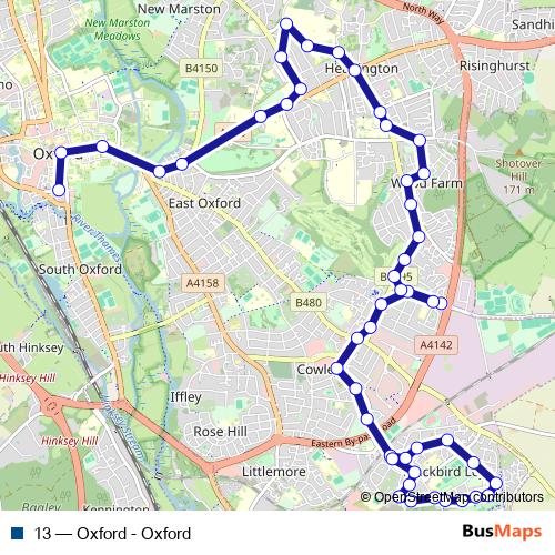 13 bus Line Map