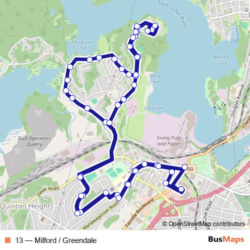 13 bus Line Map