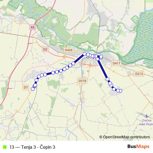 13 bus Line Map
