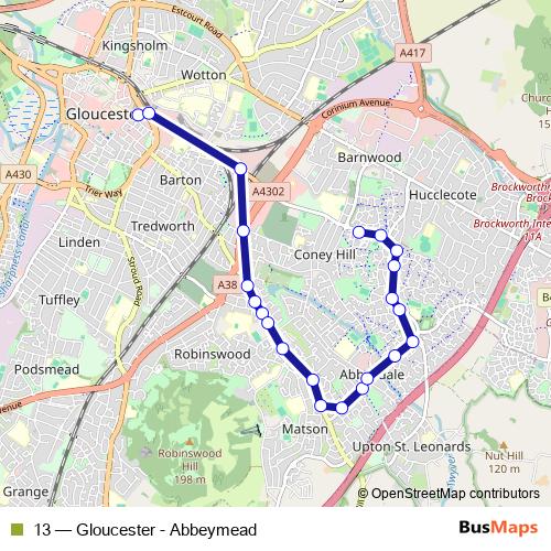 13 bus Line Map