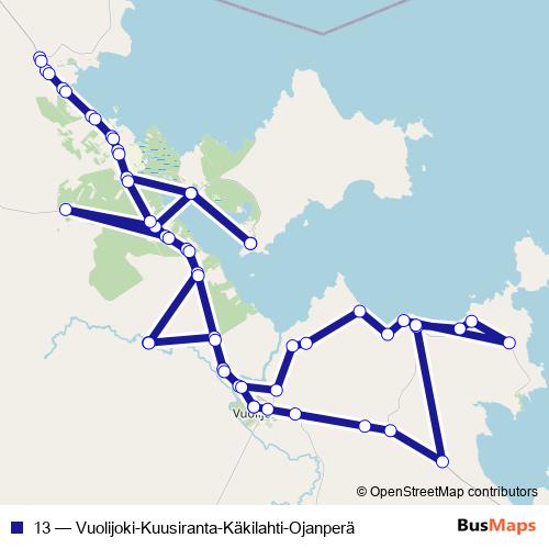 13 bus Line Map