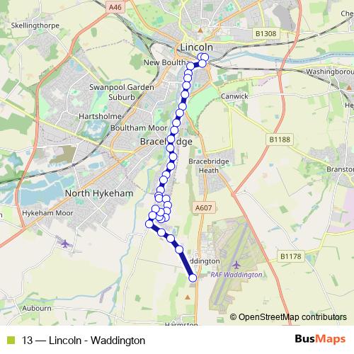 13 bus Line Map
