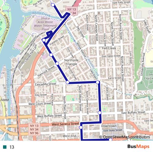 13 bus Line Map