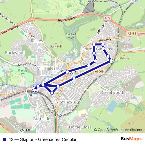 13 bus Line Map