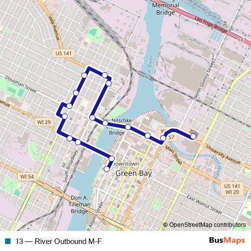 13 bus Line Map