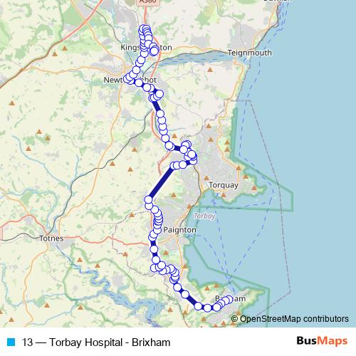 13 bus Line Map