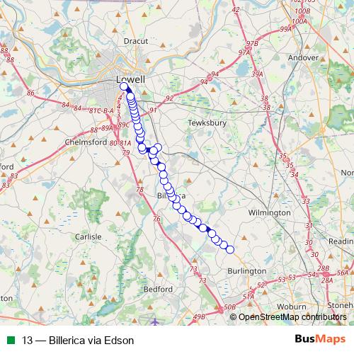 13 bus Line Map