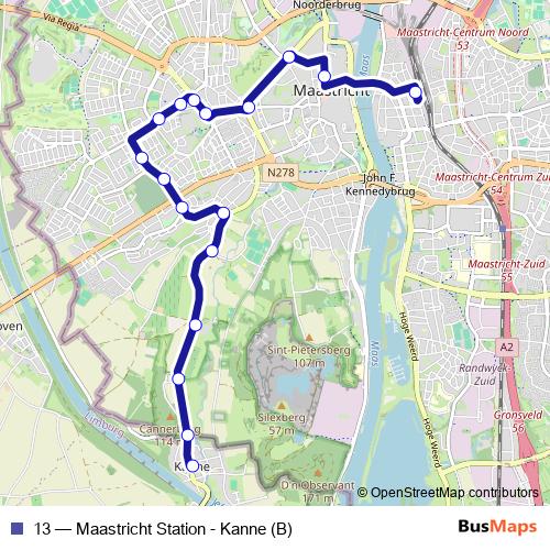 13 bus Line Map