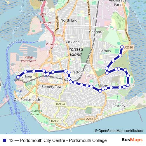 13 bus Line Map