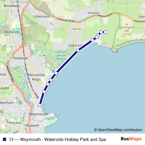 13 bus Line Map