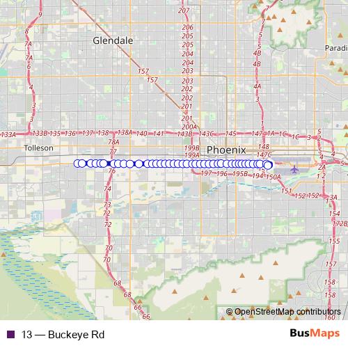 13 bus Line Map