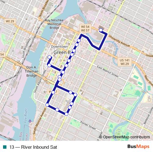 13 bus Line Map