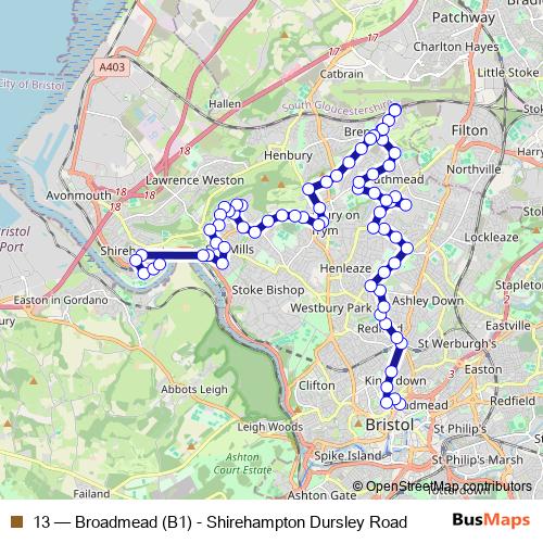 13 bus Line Map