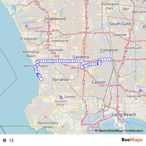 13 bus Line Map