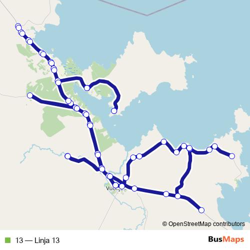 13 bus Line Map