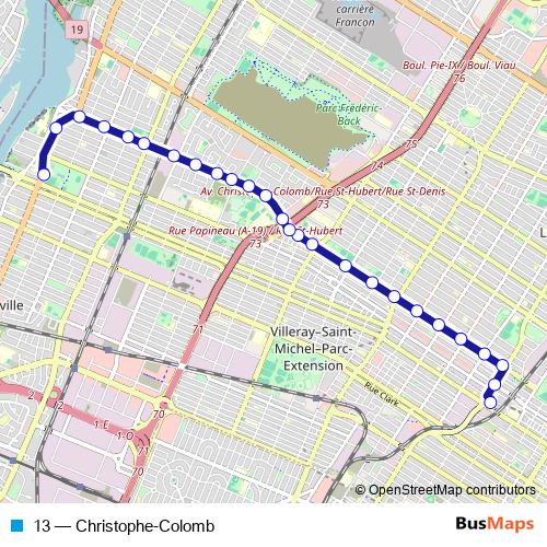 13 bus Line Map