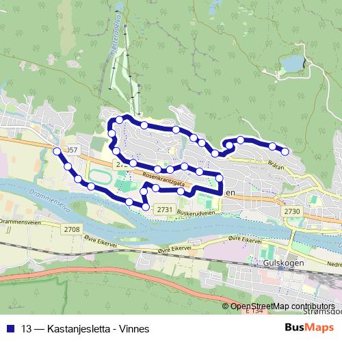 13 bus Line Map
