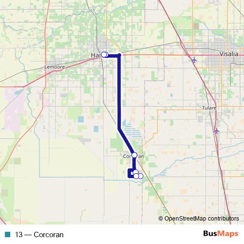 13 bus Line Map