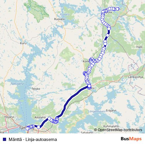 Mänttä - Linja-autoasema bus Line Map