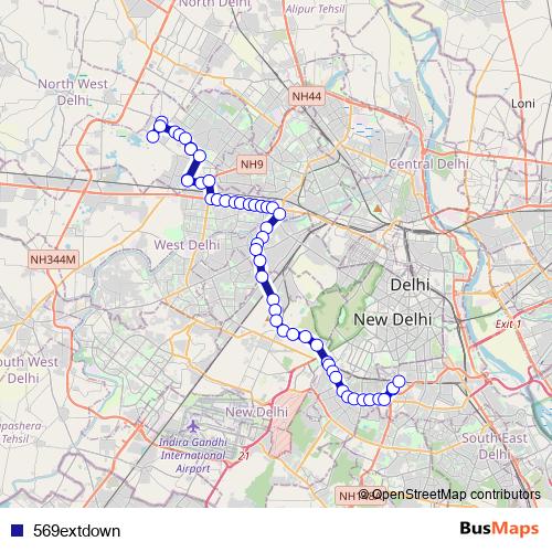 569extdown bus Line Map