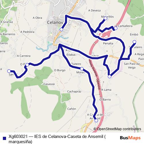 Xg603021 bus Line Map