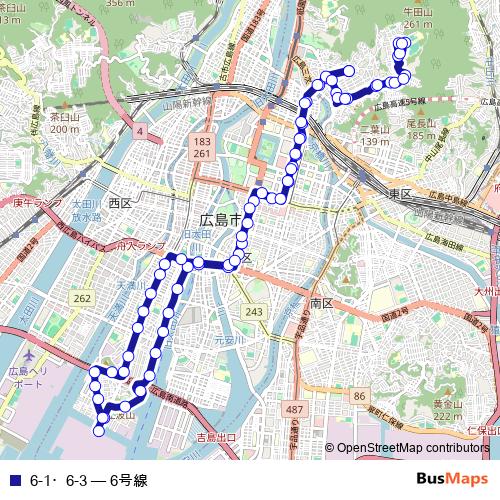 6-1・6-3 bus Line Map