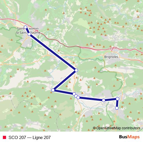 SCO 207 bus Line Map