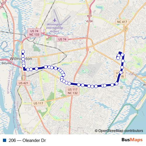 206 bus Line Map