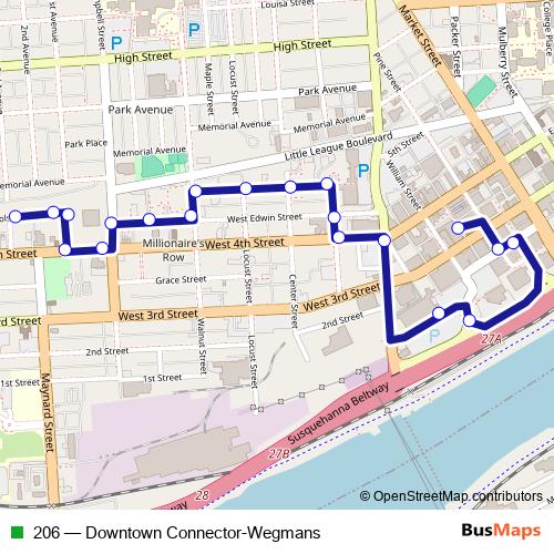 206 bus Line Map