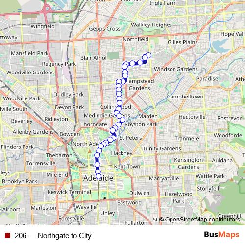 206 bus Line Map