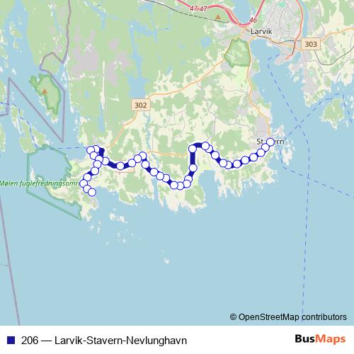 206 bus Line Map