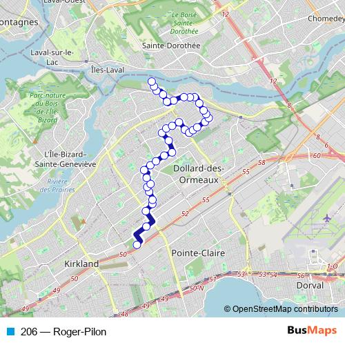 206 bus Line Map