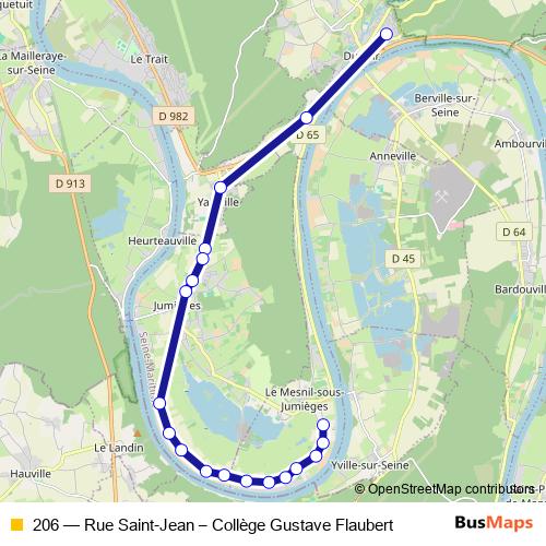 206 bus Line Map