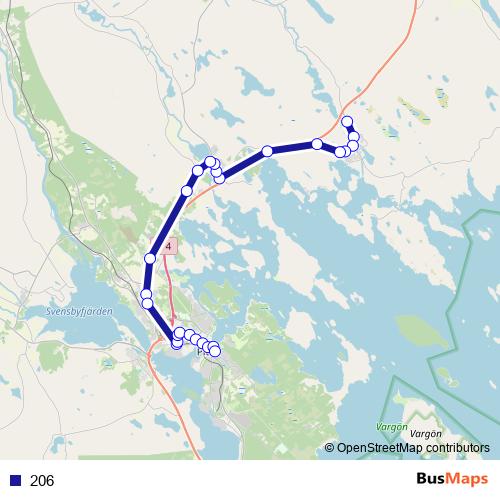 206 bus Line Map