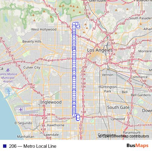 206 bus Line Map
