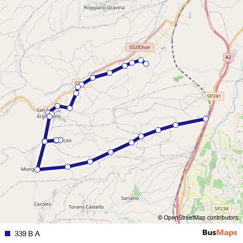 339 B A bus Line Map