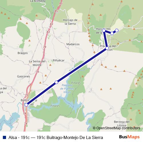 Alsa - 191c bus Line Map