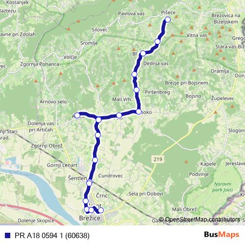 PR A18 0594 1 (60638) bus Line Map