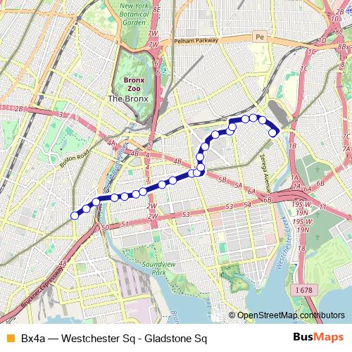Bx4a bus Line Map