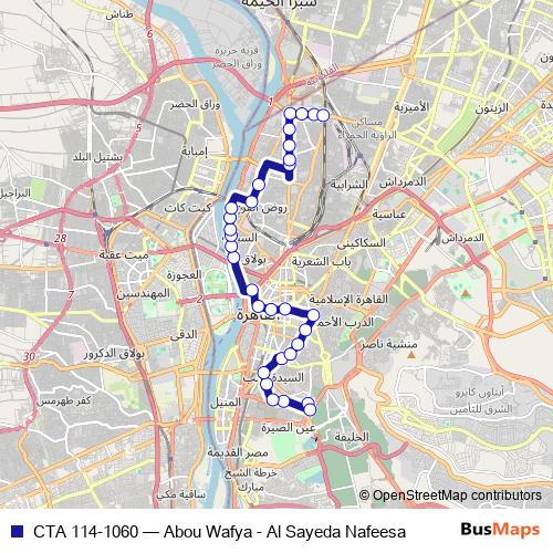 CTA 114-1060 bus Line Map