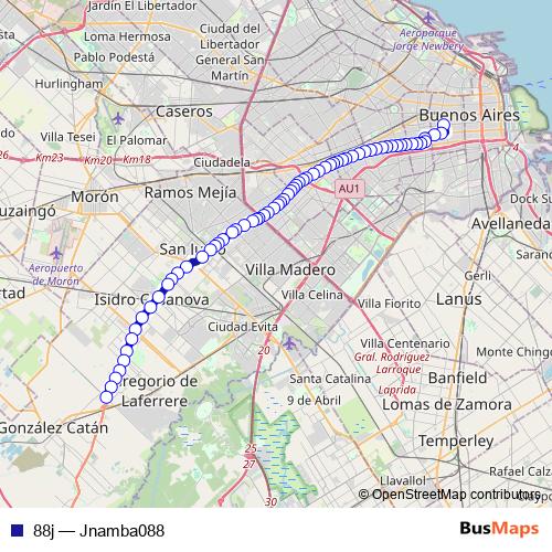 88j bus Line Map