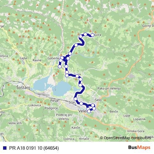 PR A18 0191 10 (64654) bus Line Map