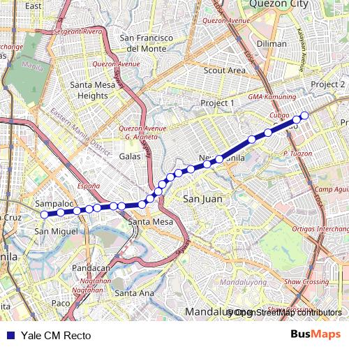 Yale CM Recto bus Line Map