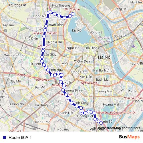 Route 60A 1 bus Line Map