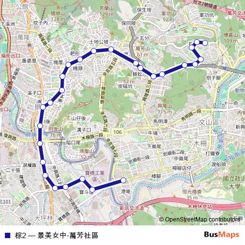 棕2 bus Line Map