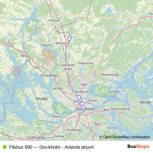 Flixbus 690 bus Line Map