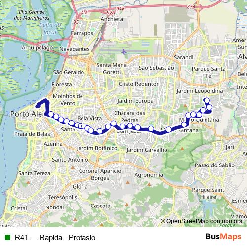 R41 bus Line Map